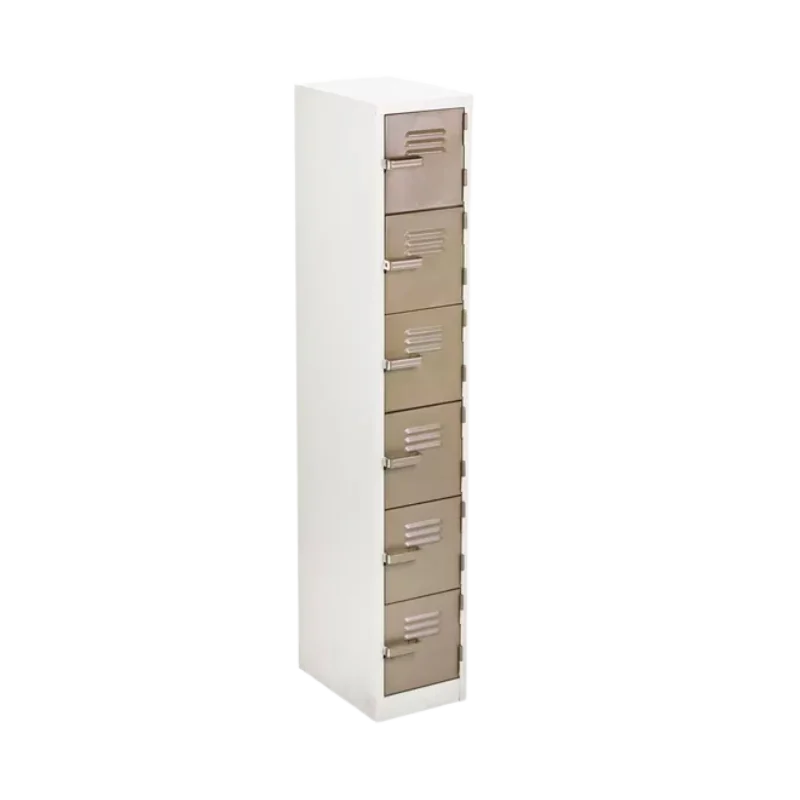6 Compartment Locker - Steel - Ivory - 1800 × 300 × 450 mm Spode 6 Compartment Locker