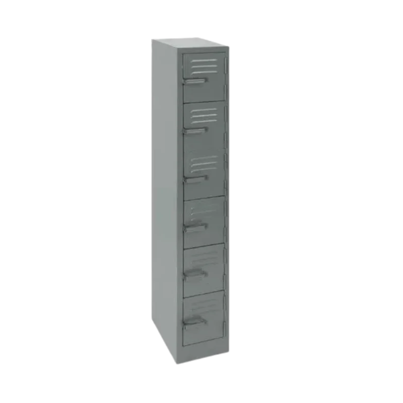 6 Compartment Locker - Steel - Hammertone - 1800 × 300 × 450 mm Spode 6 Compartment Locker