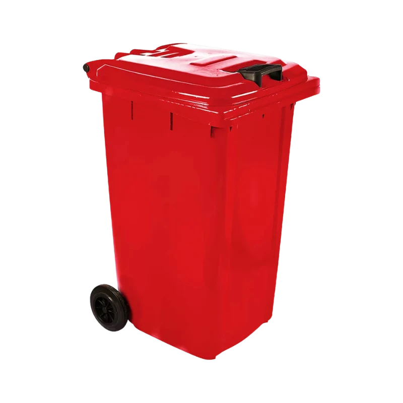 Plastic Wheelie Bin – 80L, 120L & 240L 240L Wheelie Bins Red (SABS APPROVED)