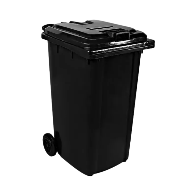 Plastic Wheelie Bin – 80L, 120L & 240L Spode 240L Wheelie Bin Black (SABS Approved)